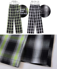 Gradient plaid loose wide-leg pants
