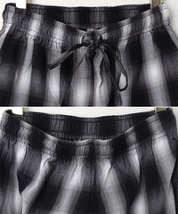 Gradient plaid loose wide-leg pants