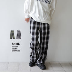 Gradient plaid loose wide-leg pants