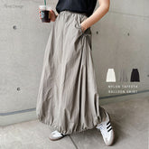 Nylon taffeta balloon maxi skirt
